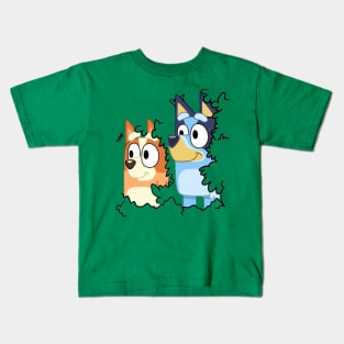Bluey and Bingo In The Bushes Kids T-Shirt